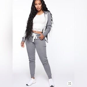 Fashion Nova Gray Track Pants & Joggers